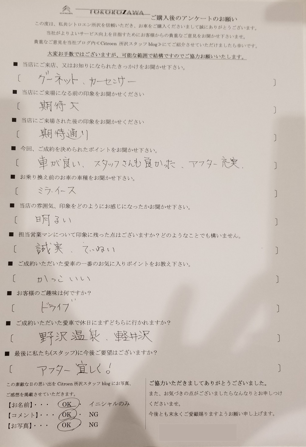 Giren様、DS3クロスバックご納車おめでとうございます！